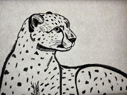 Gepard Faserstift auf Zeichenkarton